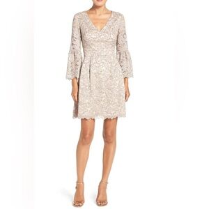 Eliza J Lavender Gray Lace Overlay Cocktail Dress with Pockets - Women’s